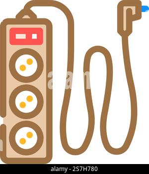 surge protector electrical engineer color icon vector. surge protector electrical engineer sign. isolated symbol illustration. surge protector electrical engineer color icon vector illustration Stock Vector