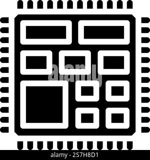 microcontroller electrical engineer glyph icon vector. microcontroller electrical engineer sign. isolated symbol illustration. microcontroller electrical engineer glyph icon vector illustration Stock Vector