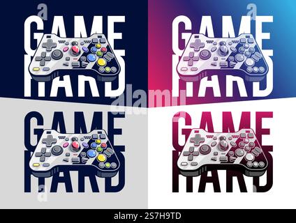 joystick with many button, gamepad art illustration.. joystick with many buttons, gamepad art illustration. Creative print. several color options. Stock Vector