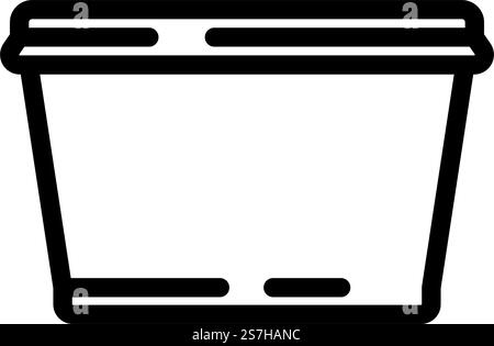 lunch box plastic school line icon vector. lunch box plastic school sign. isolated contour symbol black illustration. lunch box plastic school line icon vector illustration Stock Vector