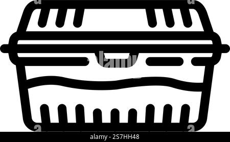 lunch box plastic meal line icon vector. lunch box plastic meal sign. isolated contour symbol black illustration. lunch box plastic meal line icon vector illustration Stock Vector