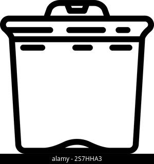 lunch box plastic healthy line icon vector. lunch box plastic healthy sign. isolated contour symbol black illustration. lunch box plastic healthy line icon vector illustration Stock Vector
