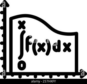 integral math science education line icon vector. integral math science education sign. isolated contour symbol black illustration. integral math science education line icon vector illustration Stock Vector