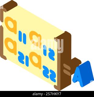 matrice math science education isometric icon vector illustration Stock ...