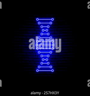 DNA neon sign.  Bright night signboard with glowing DNA symbol. Stock vector illustration in neon style. Stock Vector