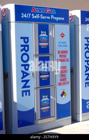 American Gas self service propane tanks exchange .California ; USA Stock Photo