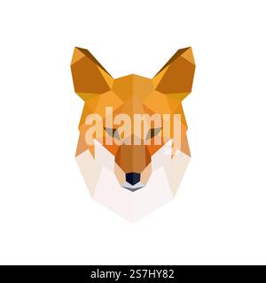 Head of a red fox. Modern polygonal style. Vector illustration. Stock Vector
