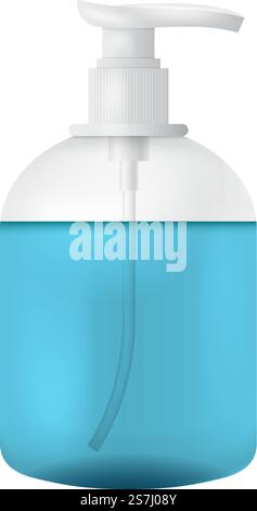 Clean plastic bottle template with dispenser for liquid soap, shampoo, shower gel, lotion, body milk. Ready for your design. Packaging collection.. Vector illustration. Clean plastic bottle template with dispenser for liquid soap, shampoo, shower gel, lotion, body milk. Ready for your design. Packaging collection.. Vector illustration. Stock Vector