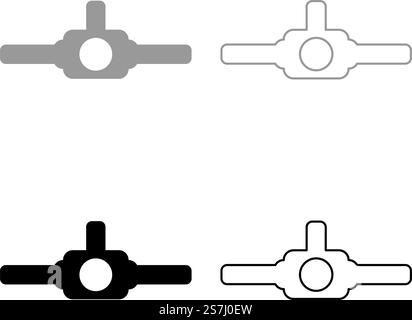 Headlamp torch flashlight travel head lantern roadtrip gear LED headlight hiking set icon grey black color vector illustration image simple solid fill outline contour line thin flat style. Headlamp torch flashlight travel head lantern roadtrip gear LED headlight hiking set icon grey black color vector illustration image solid fill outline contour line thin flat style Stock Vector