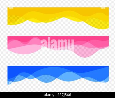 Set of wavy banner template Stock Vector