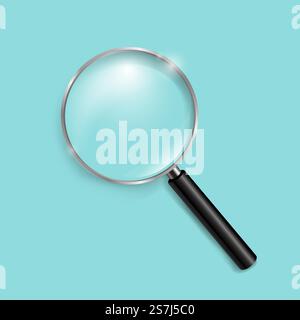 Magnifying Glass Isolated Mint background With Gradient Mesh, Vector Illustration. Magnifying Glass Isolated Mint background Stock Vector