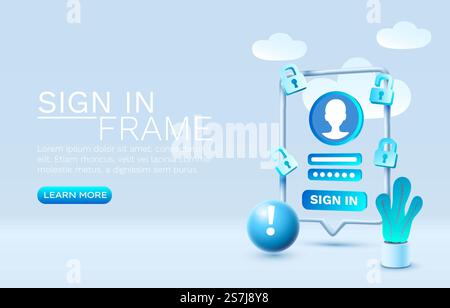 Sign in smartphone mobile screen, technology mobile display. Vector illustration. Sign in smartphone mobile screen, technology mobile display. Vector Stock Vector