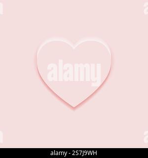 Top view heart shape display podium stand light pink background in neumorphism style mockup template for product or promotion. Ready to use for your design or business. Vector illustration. Stock Vector