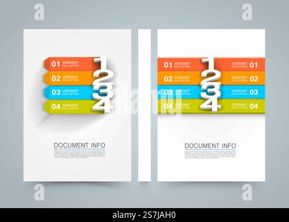 Document information menu banner book. A4 size paper, Template design element, Vector. Document information menu banner book. A4 size paper, Template design element, Vector background Stock Vector