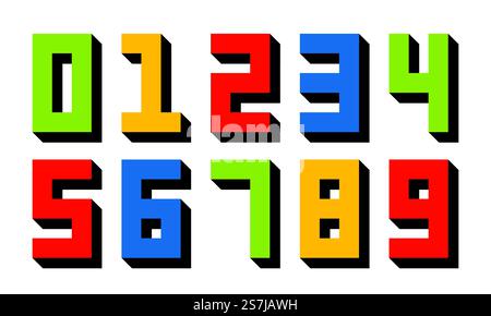 Retro style numbers collection Stock Vector
