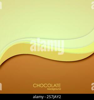 Abstract chocolate background. Vector illustration. Paper art cut out style for presentations, flyers, posters and banners. Stock Vector