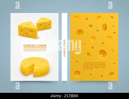 Flyer cheese banner book. A4 size paper, Template design element, Vector background Stock Vector