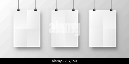 Paper poster A4 on the white background. Vector illustration Stock Vector