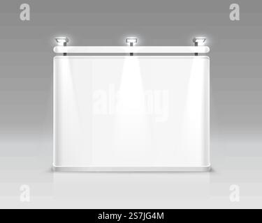Scene show Podium for presentations on the gray background. Vector illustration Stock Vector