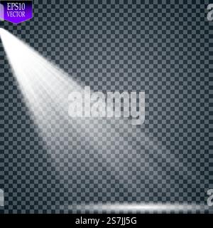 Vector spotlight. Light magic effect EPS 10. Vector spotlight. Light effect Stock Vector