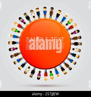 Sun with people on a path. Vector Illustration. Sun with people on a path Stock Vector