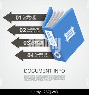 Document info art tape color. Vector Illustration. Document info art tape color Stock Vector