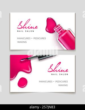 Nail polish makeup card template design. Manicure beauty business card background.. Nail polish makeup card template design. Manicure beauty business card background Stock Vector