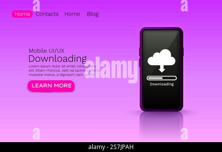 Downloading application online services, update cloud system, web site. Vector illustration. Downloading application online services, update cloud system, web site. Vector Stock Vector