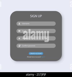 Sign up window box interface template. Vector illustration Stock Vector