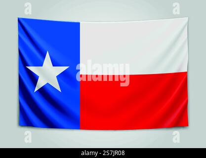Hanging flag of Texas. State flag concept. Vector illustration.. Hanging flag of Texas. State flag concept. Stock Vector
