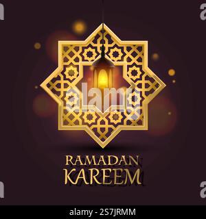 Eight-pointed star. Ramadan Kareem cover,  mubarak background, template design element , Vector illustration Stock Vector