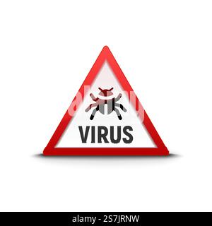 Computer virus sign warning trojan. Security internet virus alert infection.. Computer virus sign warning trojan. Security internet virus alert infection Stock Vector