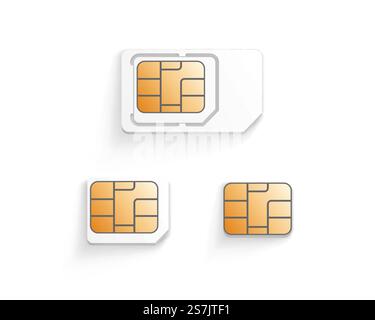 Set sim card art creative. Vector illustration Stock Vector