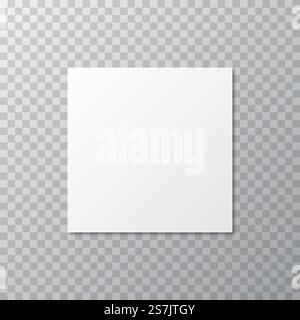 White blank mockup with shadow on a transparent background Stock Vector