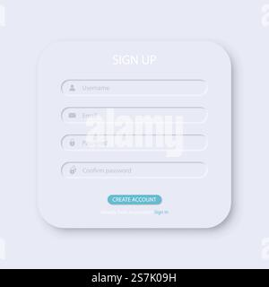 Sign up window box interface template. Vector illustration Stock Vector