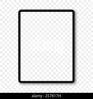 Ipad mockup with blank screen and shadow Stock Vector