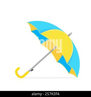 Vector bright yellow umbrella for protection from the sun and rain during summer monsoons. Stock Vector