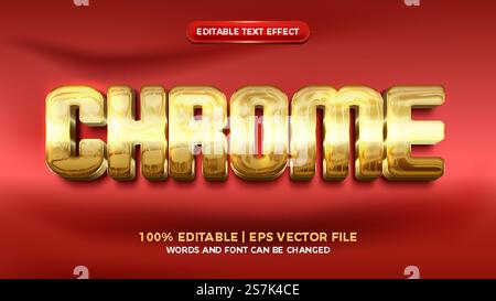 chrome luxury gold modern 3d Editable text effect Stock Vector