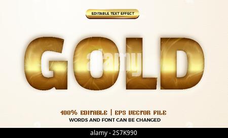 gold cutout text style effect editable Stock Vector