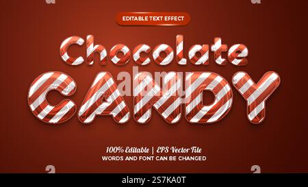 liquid chocolate candy 3d editable text effect Stock Vector