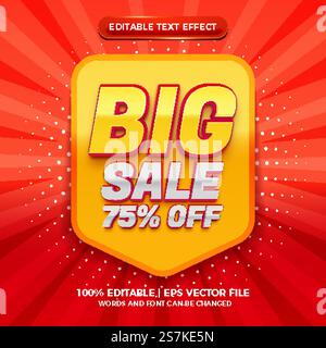 Modern big sale 3d editable text effect Stock Vector