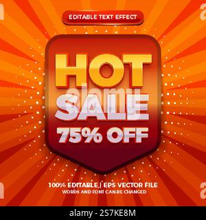 Modern hot sale 3d editable text effect Stock Vector