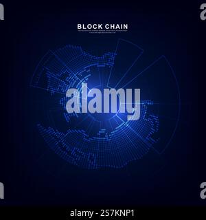 Blockchain technology with global connection concept suitable for financial investment or crypto currency trends business Stock Vector