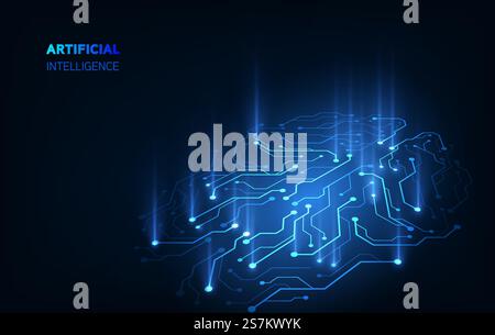 artificial intelligence background tech futuristic design concept Stock Vector