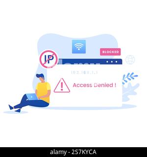 IP Address vector concept. Illustration for websites, landing pages, mobile applications, posters and banners Stock Vector