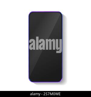 Realistic models smartphone with transparent screens. Smartphone mockup collection. Device front view. 3D mobile phone with shadow on transparent background - stock vector.. 3D realistic colorful smartphone mockup. Template for infographics and UI design. Phone frame with blank display isolated templates. Vector cell phone concept Stock Vector