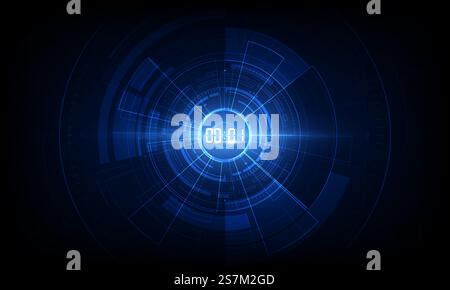 Abstract Futuristic Technology Background with Digital number timer concept and countdown, vector transparent Stock Vector