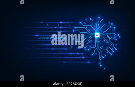 Artificial Intelligence,Technological brain and machine learning concept. Abstract circuit board. Digital innovation background. vector illustration. Stock Vector