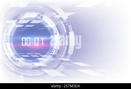 Abstract Futuristic Technology Background with Digital number timer concept and countdown, vector transparent Stock Vector