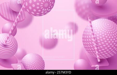 3d flowing spheres. Vector abstract illustration of multicolored bubbles or balls cluster. Modern trendy concept. Dynamic decoration element. Futuristic poster or cover design Stock Vector